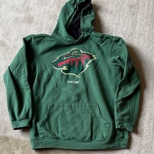 Minnesota Wild Hockey Reebok Green Hooded Sweatshirt XL/18
